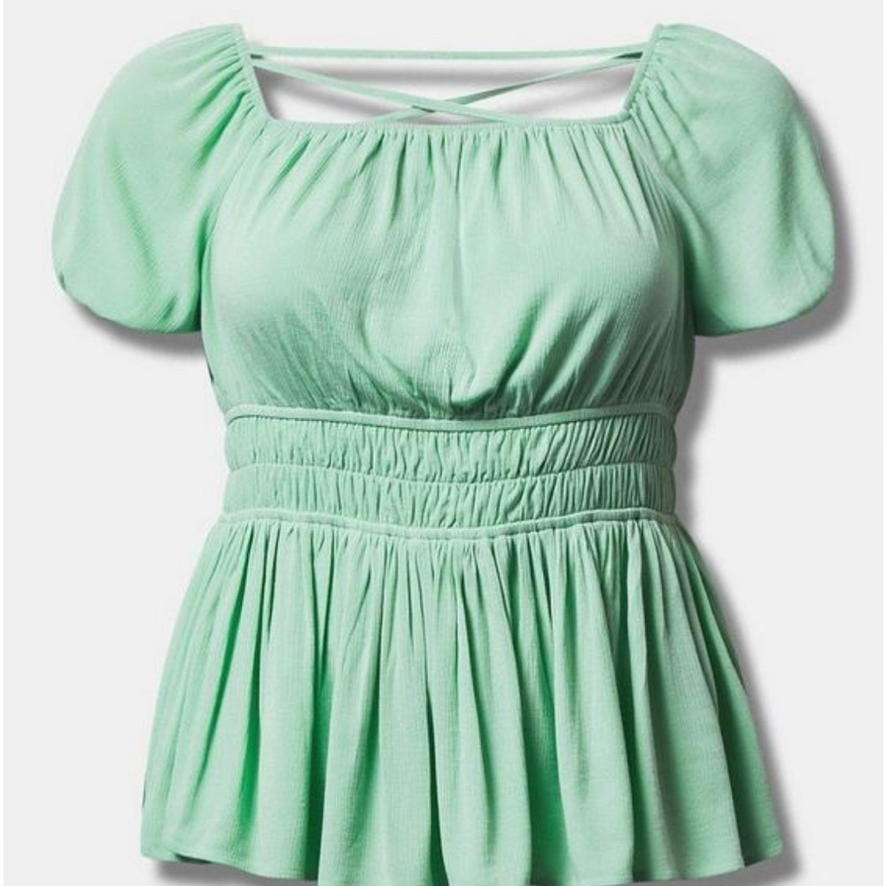 Torrid Washable Crinkle Gauze Cris Cross Back Top NWOT sz 2